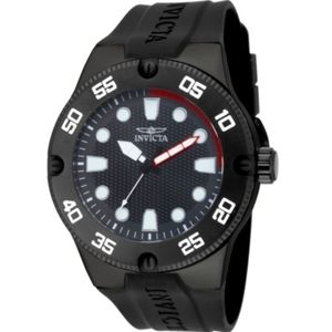 Invicta Pro Diver Men's Watch 18026, 52mm Steel Black Case, Silicone Black Band